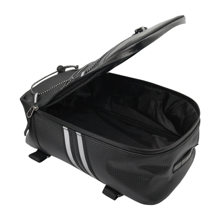 Motorcycle Water-resistant PU Leather Rack Rear Carrier Bag, Capacity: 8L with Rain Cover