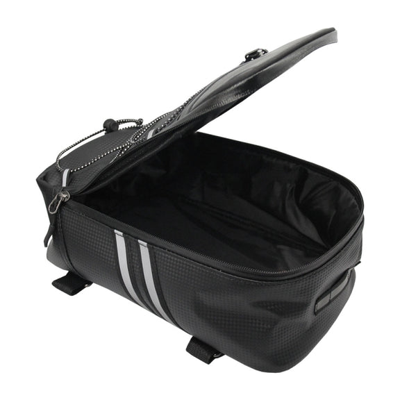 Motorcycle Water-resistant PU Leather Rack Rear Carrier Bag, Capacity: 8L with Rain Cover