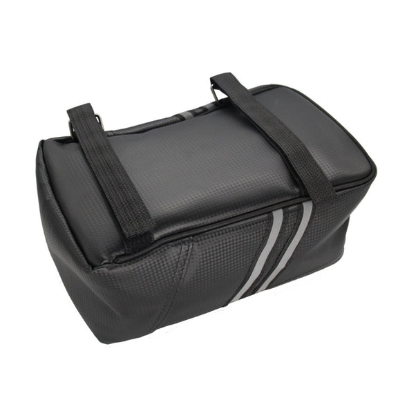 Motorcycle Water-resistant PU Leather Rack Rear Carrier Bag, Capacity: 8L with Rain Cover