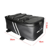 Motorcycle Water-resistant PU Leather Rack Rear Carrier Bag, Capacity: 8L with Rain Cover