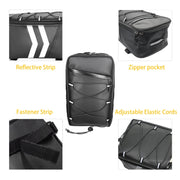 Motorcycle Water-resistant PU Leather Rack Rear Carrier Bag, Capacity: 8L with Rain Cover