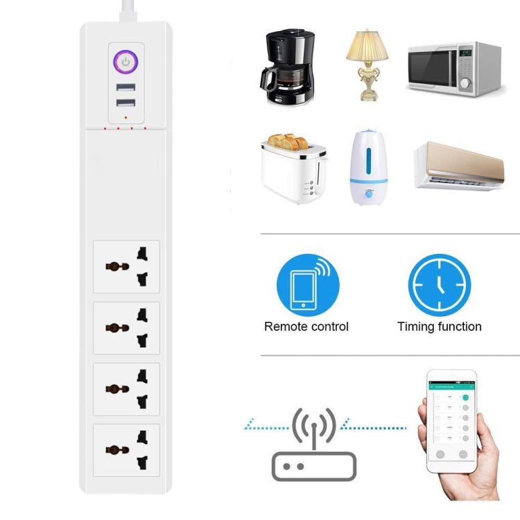 WiFi 10A SM-SO306-M 4 Holes + 2 USB Multi-purpose Smart Power Strip(UK Plug)