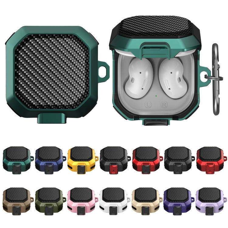For Samsung Galaxy Buds Live/Buds Pro/Buds 2/2 Pro Anti-fall Earphones Case with Switch(Black Red 1)
