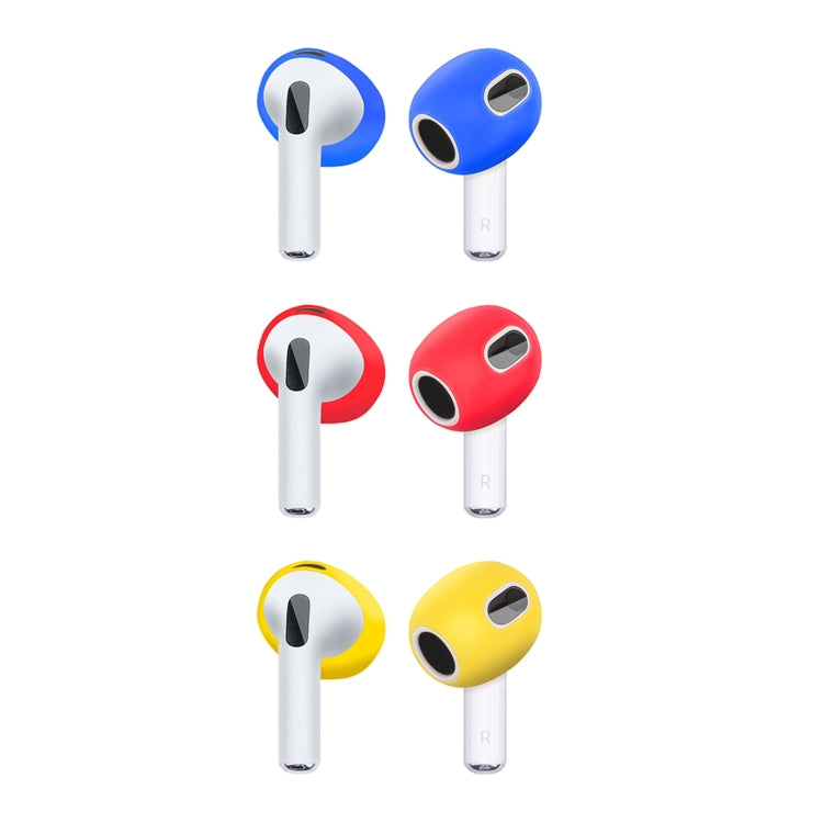 3 Pairs Earphone Silicone Earmuffs For AirPods 3(Blue+Red+Yellow)