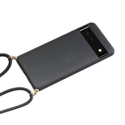 For Google Pixel 6 Wheat Straw Material + TPU Protective Case with Lanyard(Black)