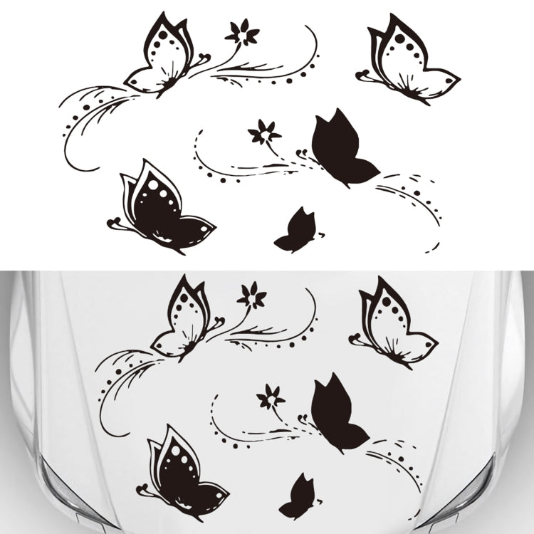 D-907 Butterflies Pattern Car Modified Decorative Sticker(Black)