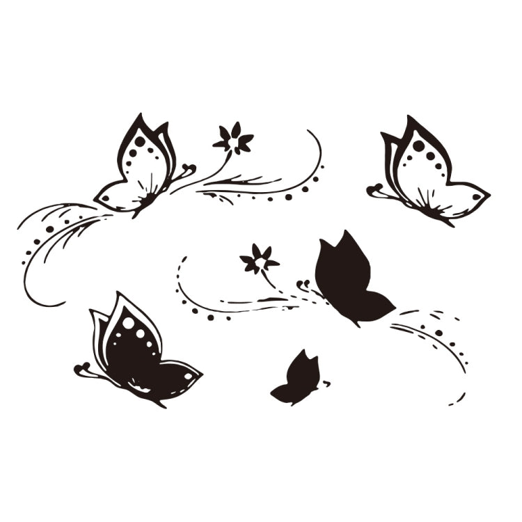 D-907 Butterflies Pattern Car Modified Decorative Sticker(Black)