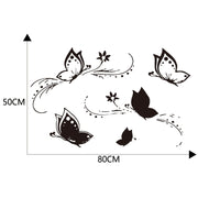 D-907 Butterflies Pattern Car Modified Decorative Sticker(Black)