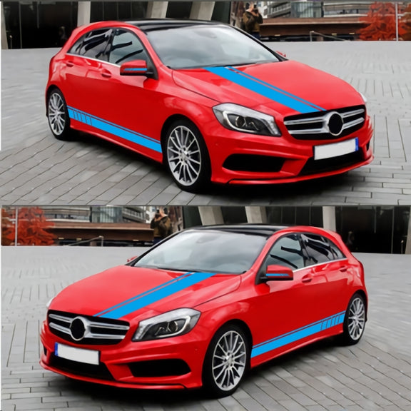 D-930 Lines Pattern Car Modified Decorative Sticker(Blue)