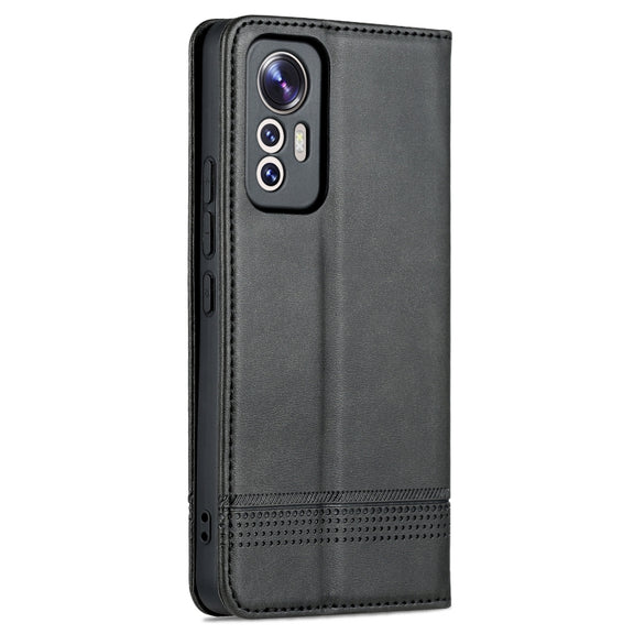 For Xiaomi 12 Lite AZNS Magnetic Calf Texture Leather Phone Case(Black)