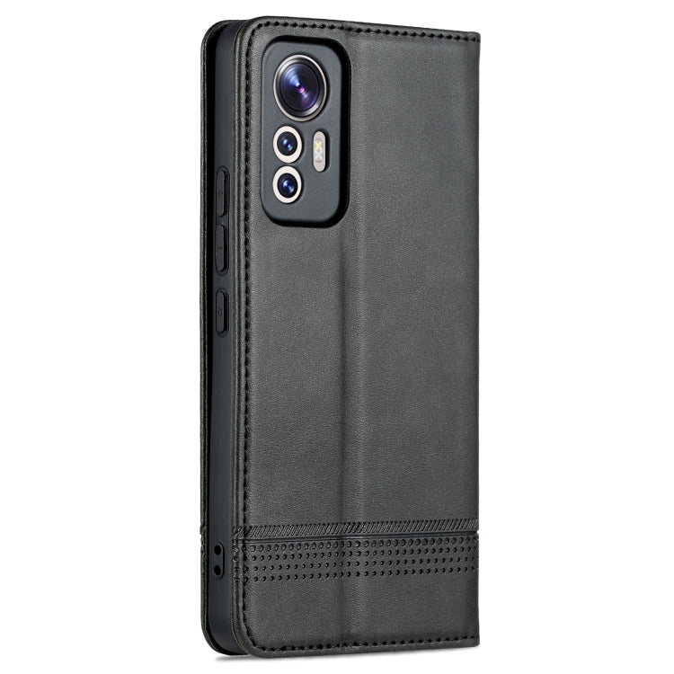 For Xiaomi 12 Lite AZNS Magnetic Calf Texture Leather Phone Case(Black)