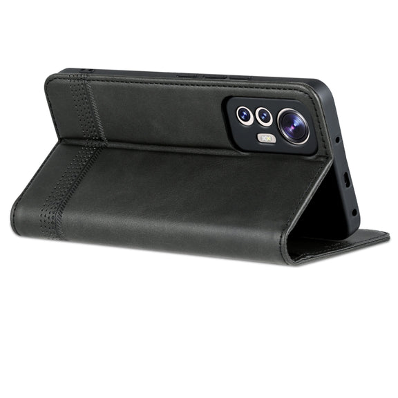 For Xiaomi 12 Lite AZNS Magnetic Calf Texture Leather Phone Case(Black)