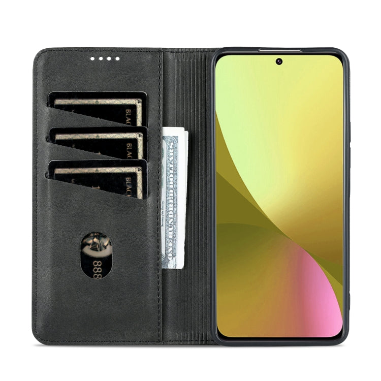 For Xiaomi 12 Lite AZNS Magnetic Calf Texture Leather Phone Case(Black)