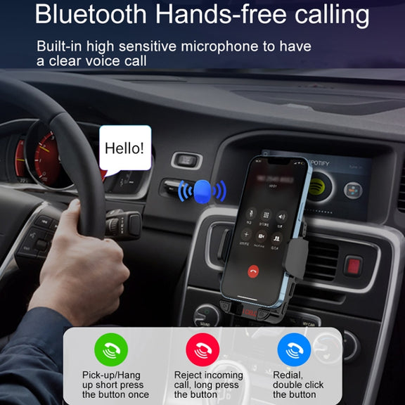 C1 Car Bluetooth 5.0 MP3 Player FM Transmitter Air Outlet Phone Holder