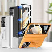 For Honor Magic V GKK Magnetic Hinge Flip Phone Case with Holder(Silver)