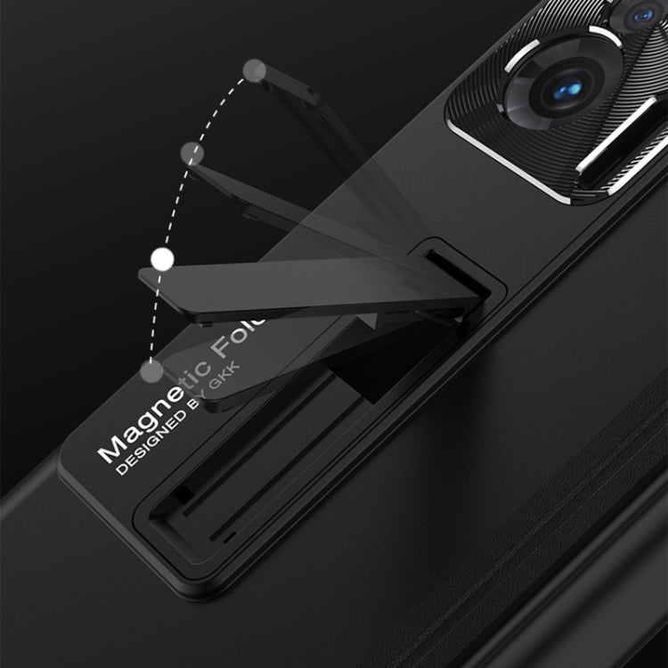 For Honor Magic V GKK Magnetic Hinge Flip Phone Case with Holder(Silver)