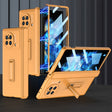 For vivo X Fold GKK Magnetic Hinge Flip Phone Case with Holder(Orange) - vivo Cases by GKK | Online Shopping South Africa | PMC TechLife | Buy Now Pay Later Mobicred