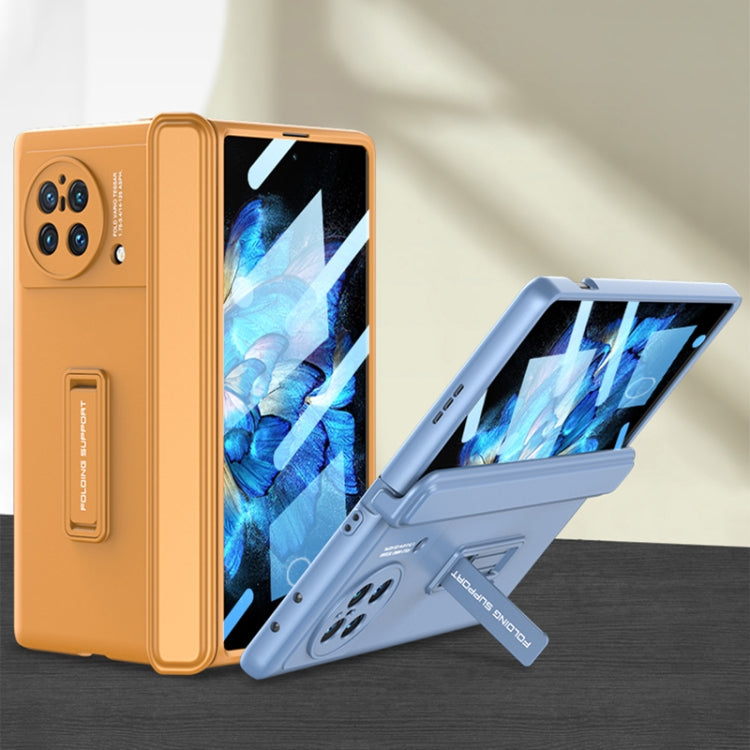 For vivo X Fold GKK Magnetic Hinge Flip Phone Case with Holder(Orange)