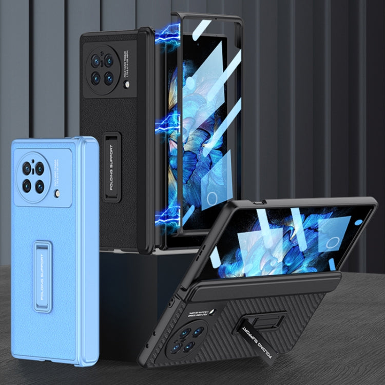 For vivo X Fold GKK Magnetic Hinge Flip Leather Phone Case with Holder(Orange)