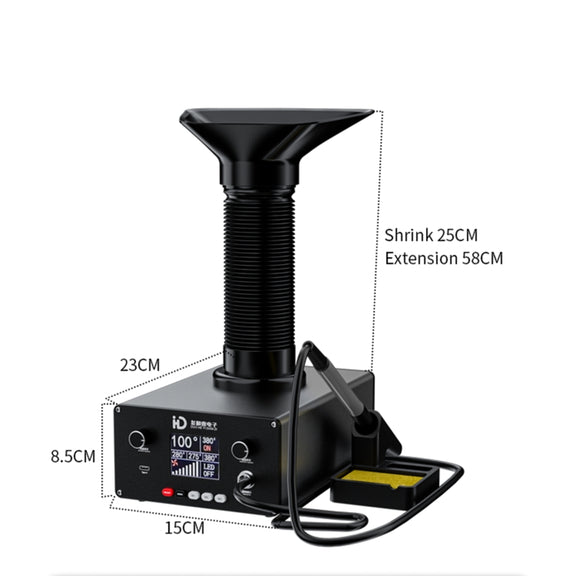 TBK D-201 2 in 1 Intelligent Constant Temperature Soldering Iron With Solder Smoking Absorber Tool, EU Plug