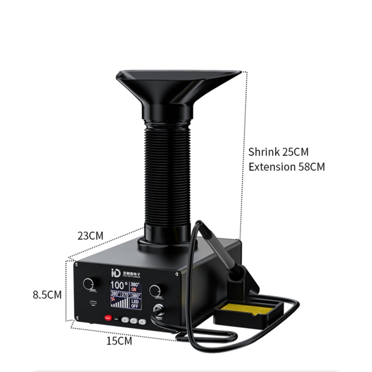 TBK D-201 2 in 1 Intelligent Constant Temperature Soldering Iron With Solder Smoking Absorber Tool, EU Plug