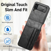 For Samsung Galaxy Z Flip4 5G Vertical Flip Card Slot Leather Phone Case(Brown)