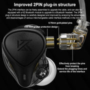 KZ-ZEX PRO 1.2m Electrostatic Coil Iron Hybrid In-Ear Headphones, Style:With Microphone(Pearl Chrome)