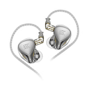 KZ-ZEX PRO 1.2m Electrostatic Coil Iron Hybrid In-Ear Headphones, Style:Without Microphone(Pearl Chrome)