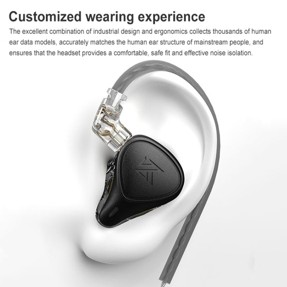 KZ-ZEX PRO 1.2m Electrostatic Coil Iron Hybrid In-Ear Headphones, Style:Without Microphone(Pearl Chrome)