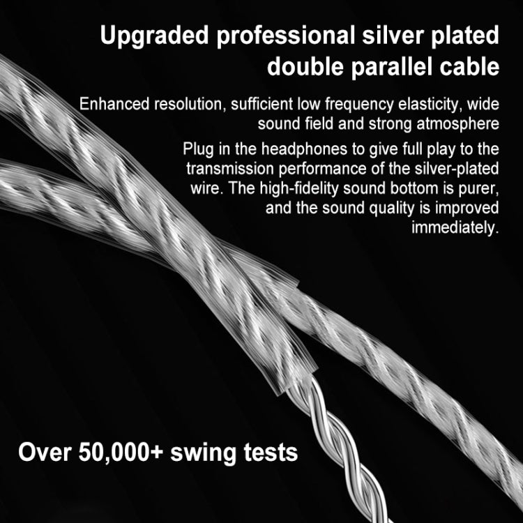 KZ-ZEX PRO 1.2m Electrostatic Coil Iron Hybrid In-Ear Headphones, Style:Without Microphone(Pearl Chrome)