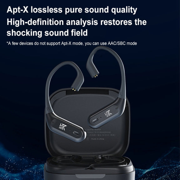 KZ-AZ09 PRO 5.2 Wireless Qualcomm Bluetooth Headset Earhook 5.2 Wireless Qualcomm Bluetooth Module 0.78/0.75 Interface Applicable(Black)
