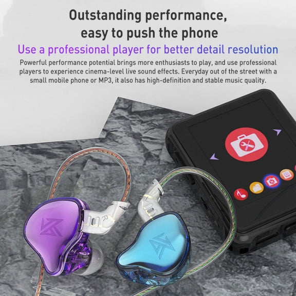 KZ-EDC 1.2m High-Value Subwoofer Wired HIFI In-Ear Headphones, Style:With Microphone(Colorful)