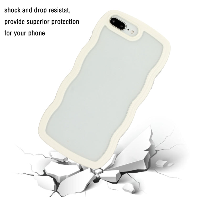 Candy Color Wave TPU Clear PC Phone Case For iPhone 7 Plus / 8 Plus(White)