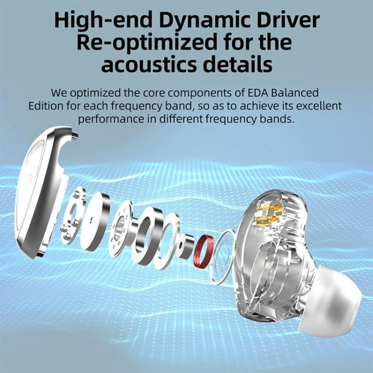KZ-EDA Balanced Dual Magnetic Dynamic In-Ear Earphone,Length: 1.2m(With Microphone)