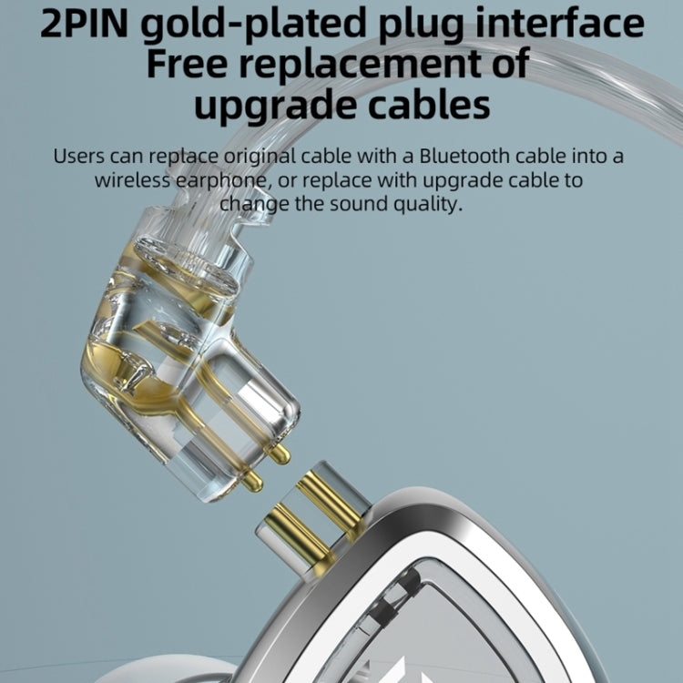 KZ-EDA Balanced Dual Magnetic Dynamic In-Ear Earphone,Length: 1.2m(Without Microphone)