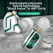 KZ-ZES Electrostatic Dynamic Hybrid HIFI In-Ear Headphones,Length: 1.2m(With Microphone)