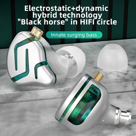 KZ-ZES Electrostatic Dynamic Hybrid HIFI In-Ear Headphones,Length: 1.2m(With Microphone)