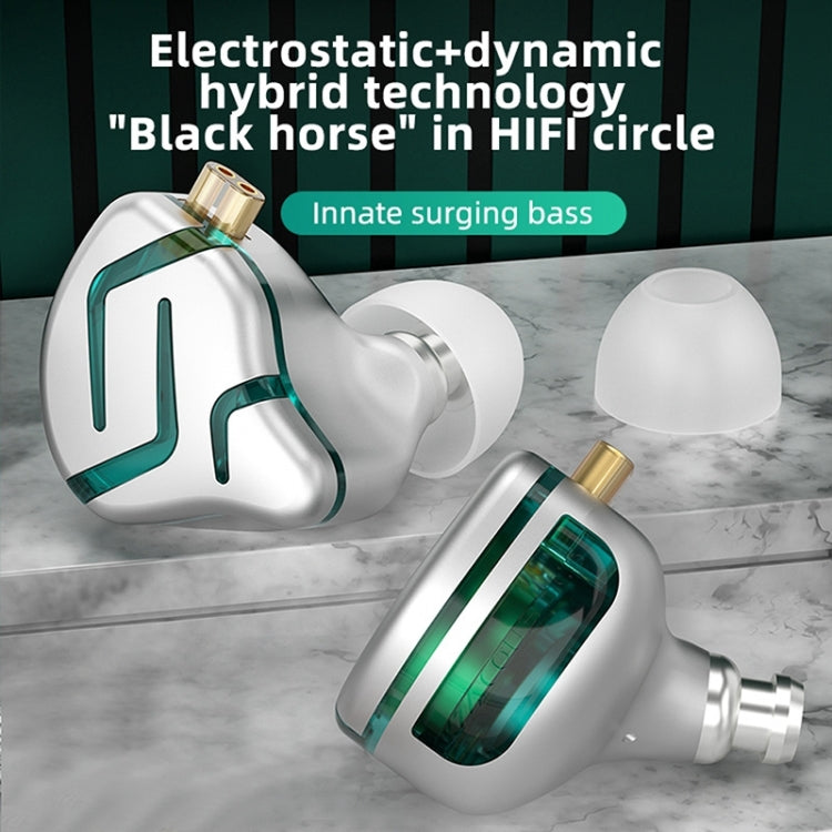 KZ-ZES Electrostatic Dynamic Hybrid HIFI In-Ear Headphones,Length: 1.2m(With Microphone)