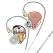 KZ-DQ6S 1.2m Three-Unit Dynamic Subwoofer In-Ear Headphones, Style:With Microphone(Pink)