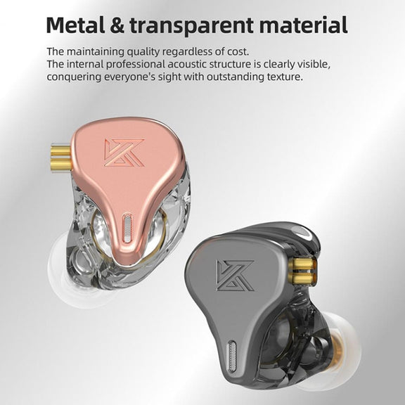KZ-DQ6S 1.2m Three-Unit Dynamic Subwoofer In-Ear Headphones, Style:Without Microphone(Black)