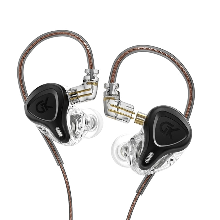 GK G5 1.25m Dynamic Subwoofer HiFi In-Ear Headphones, Style:Without Microphone(Black)