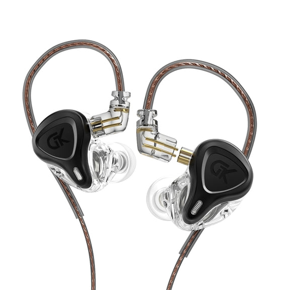 GK G5 1.25m Dynamic Subwoofer HiFi In-Ear Headphones, Style:Without Microphone(Black)