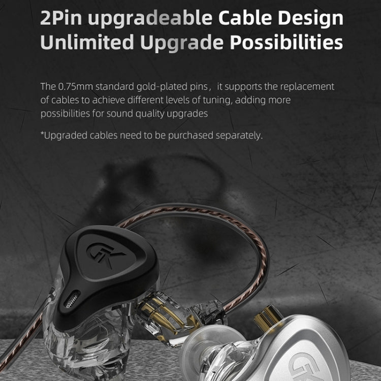 GK G5 1.25m Dynamic Subwoofer HiFi In-Ear Headphones, Style:Without Microphone(Black)