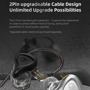 GK G5 1.25m Dynamic Subwoofer HiFi In-Ear Headphones, Style:Without Microphone(Black)