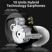 GK GSE Ten-Unit Coil Iron Subwoofer HIFI In-Ear Headphones(With Microphone)