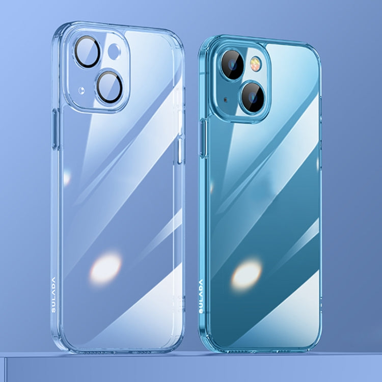 For iPhone 13 SULADA Crytal Steel Series Diamond Glass + TPU Phone Case(Blue)