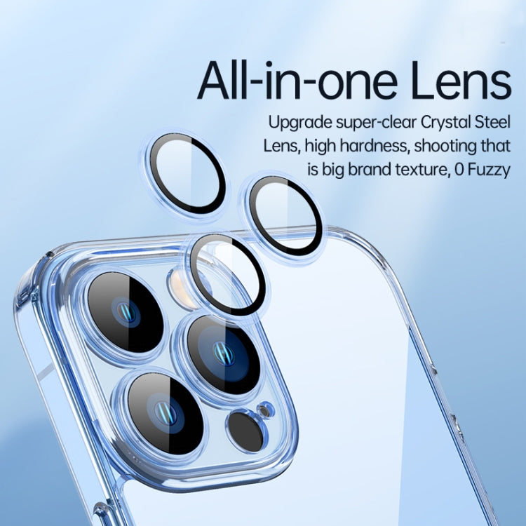 For iPhone 13 Pro SULADA Crytal Steel Series Diamond Glass + TPU Phone Case (Blue)