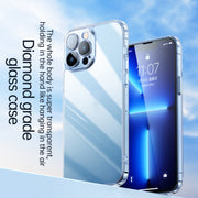 For iPhone 12 SULADA Crytal Steel Series Diamond Glass + TPU Phone Case(Blue)