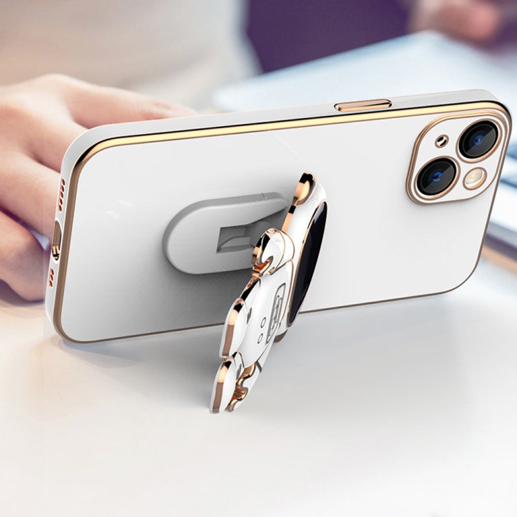 For iPhone 11 Plating Astronaut Holder Phone Case (Black)