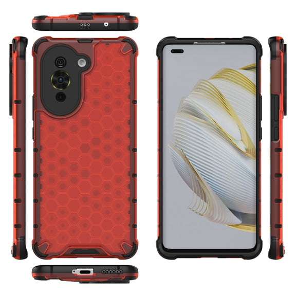 For Huawei nova 10 Pro 4G Shockproof Honeycomb PC + TPU Phone Case(Red)